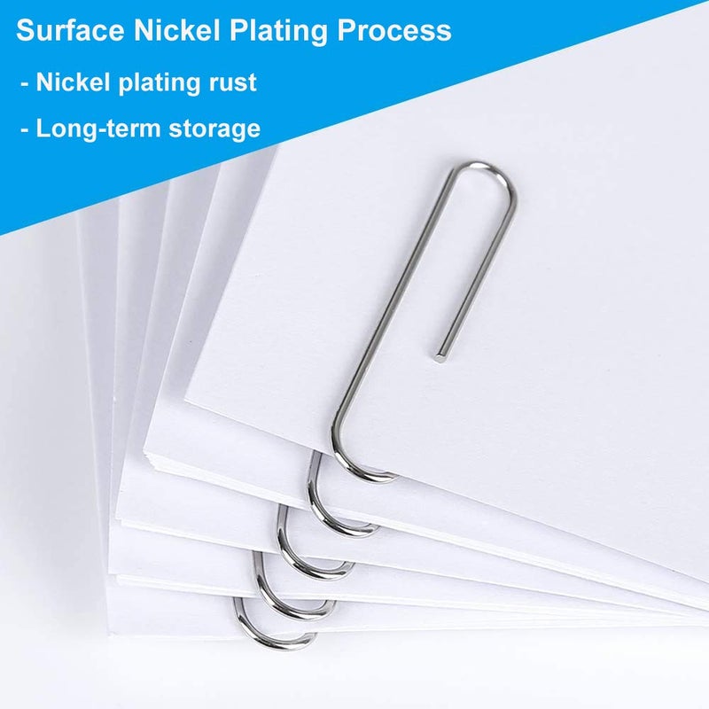 Vinaco Paper Clips Smooth Silver, Medium and Jumbo Paper Clip (1.3 inch & 2.0 inch), Durable and Rustproof, Coated Paper Clips Great for Office School and Personal Use - Image 2